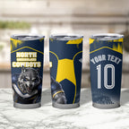 Personalised North Queensland Cowboys Mascot Rugby Tumbler Cup Townsville Cityscape Athletic Graphic Print