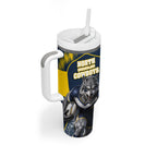Personalised North Queensland Cowboys Mascot Rugby Tumbler With Handle Townsville Cityscape Athletic Graphic Print