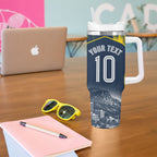 Personalised North Queensland Cowboys Mascot Rugby Tumbler With Handle Townsville Cityscape Athletic Graphic Print