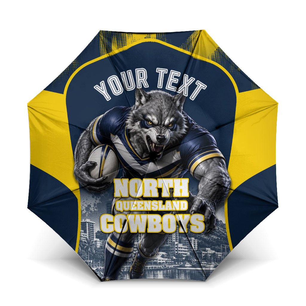 Personalised North Queensland Cowboys Mascot Rugby Umbrella Townsville Cityscape Athletic Graphic Print