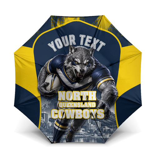 Personalised North Queensland Cowboys Mascot Rugby Umbrella Townsville Cityscape Athletic Graphic Print