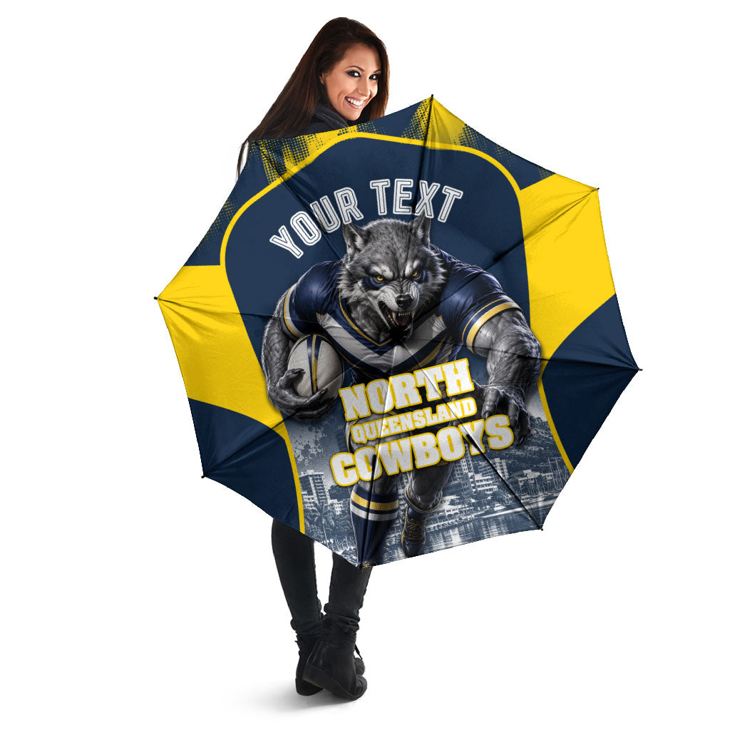 Personalised North Queensland Cowboys Mascot Rugby Umbrella Townsville Cityscape Athletic Graphic Print