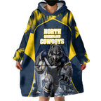 Personalised North Queensland Cowboys Mascot Rugby Wearable Blanket Hoodie Townsville Cityscape Athletic Graphic Print
