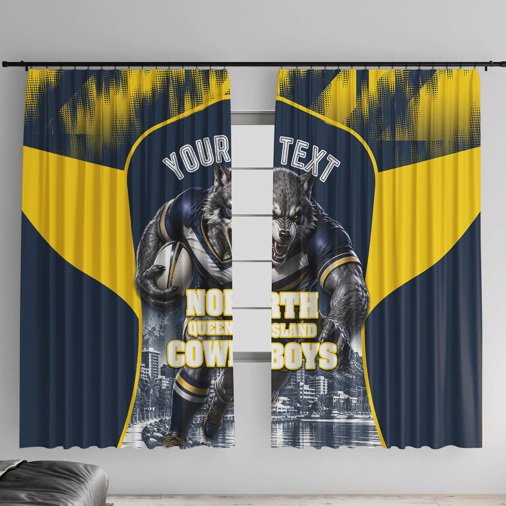 Personalised North Queensland Cowboys Mascot Rugby Window Curtain Townsville Cityscape Athletic Graphic Print