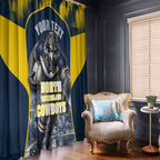Personalised North Queensland Cowboys Mascot Rugby Window Curtain Townsville Cityscape Athletic Graphic Print