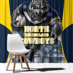 Personalised North Queensland Cowboys Mascot Rugby Window Curtain Townsville Cityscape Athletic Graphic Print