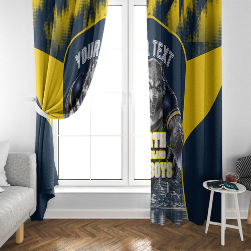 Personalised North Queensland Cowboys Mascot Rugby Window Curtain Townsville Cityscape Athletic Graphic Print