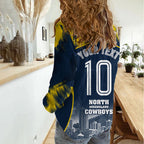 Personalised North Queensland Cowboys Mascot Rugby Women Casual Shirt Townsville Cityscape Athletic Graphic Print