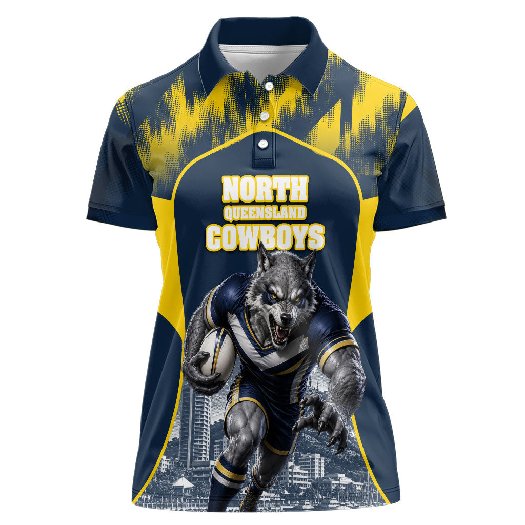 Personalised North Queensland Cowboys Mascot Rugby Women Polo Shirt Townsville Cityscape Athletic Graphic Print
