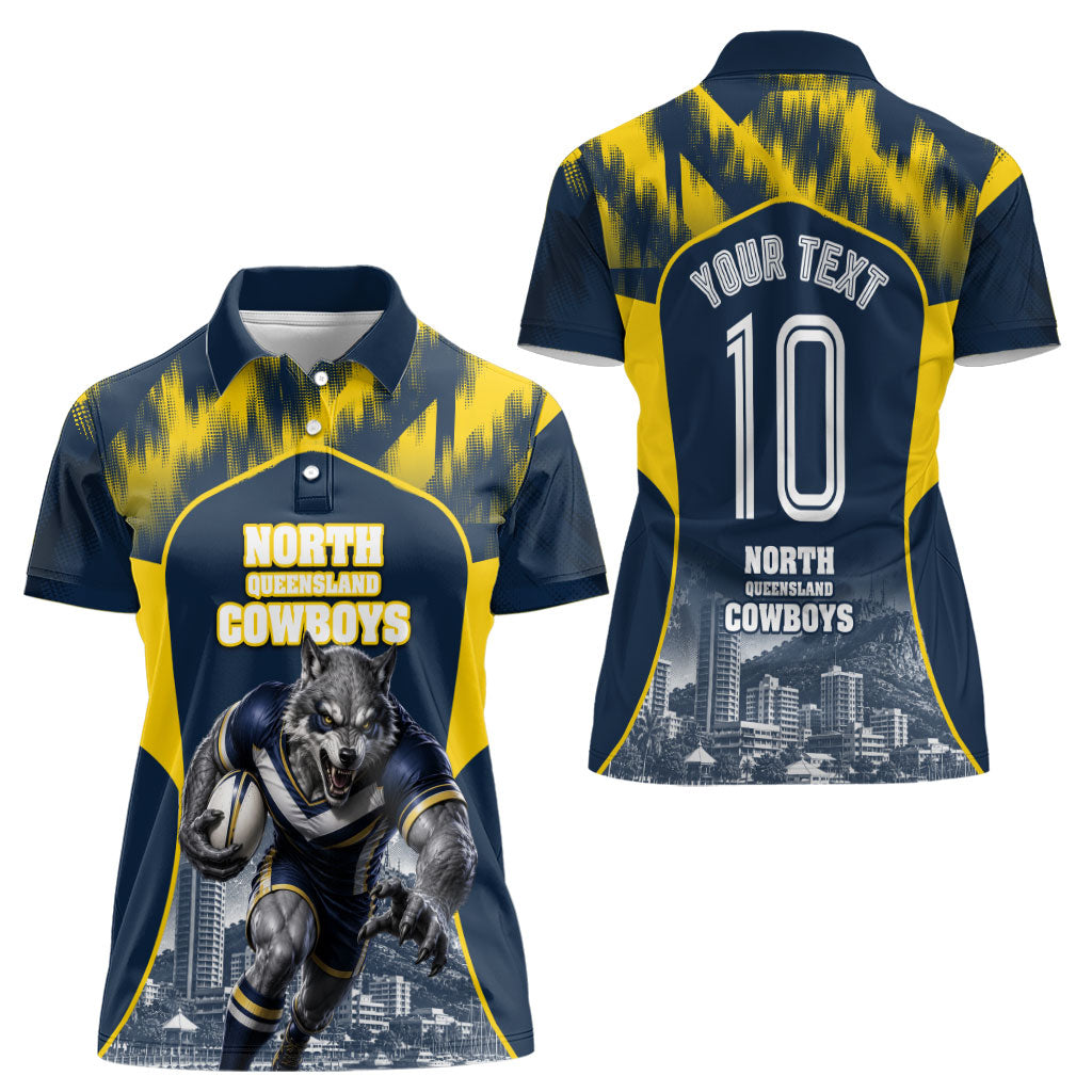 Personalised North Queensland Cowboys Mascot Rugby Women Polo Shirt Townsville Cityscape Athletic Graphic Print