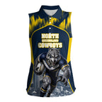 Personalised North Queensland Cowboys Mascot Rugby Women Sleeveless Polo Shirt Townsville Cityscape Athletic Graphic Print