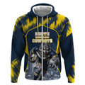 Personalised North Queensland Cowboys Mascot Rugby Zip Hoodie Townsville Cityscape Athletic Graphic Print