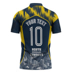 Personalised North Queensland Cowboys Mascot Rugby Zipper Polo Shirt Townsville Cityscape Athletic Graphic Print