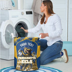 Personalised Parramatta Eels Mascot Rugby Laundry Basket Parramatta Cityscape Athletic Graphic Print