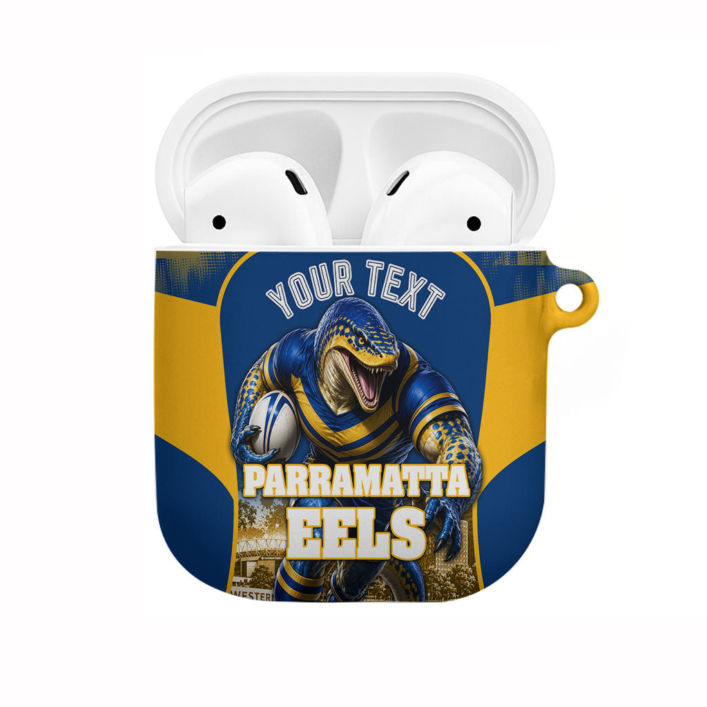 Personalised Parramatta Eels Mascot Rugby AirPods Case Parramatta Cityscape Athletic Graphic Print