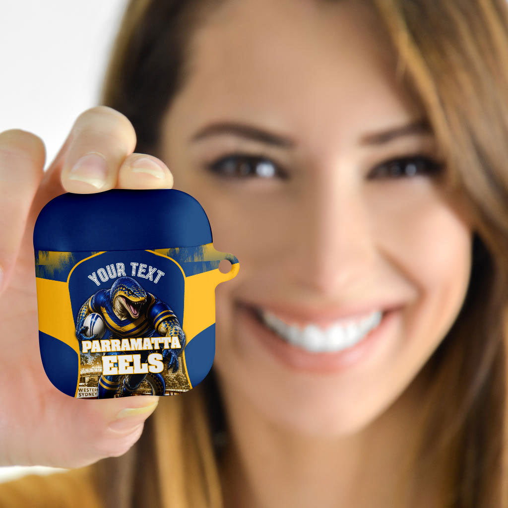 Personalised Parramatta Eels Mascot Rugby AirPods Case Parramatta Cityscape Athletic Graphic Print