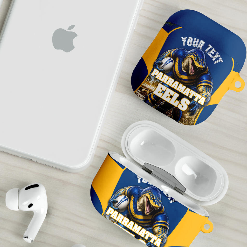 Personalised Parramatta Eels Mascot Rugby AirPods Case Parramatta Cityscape Athletic Graphic Print