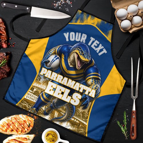 Personalised Parramatta Eels Mascot Rugby Apron Parramatta Cityscape Athletic Graphic Print
