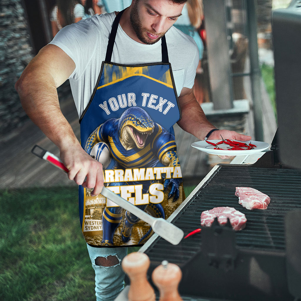 Personalised Parramatta Eels Mascot Rugby Apron Parramatta Cityscape Athletic Graphic Print