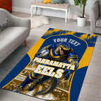 Personalised Parramatta Eels Mascot Rugby Area Rug Parramatta Cityscape Athletic Graphic Print