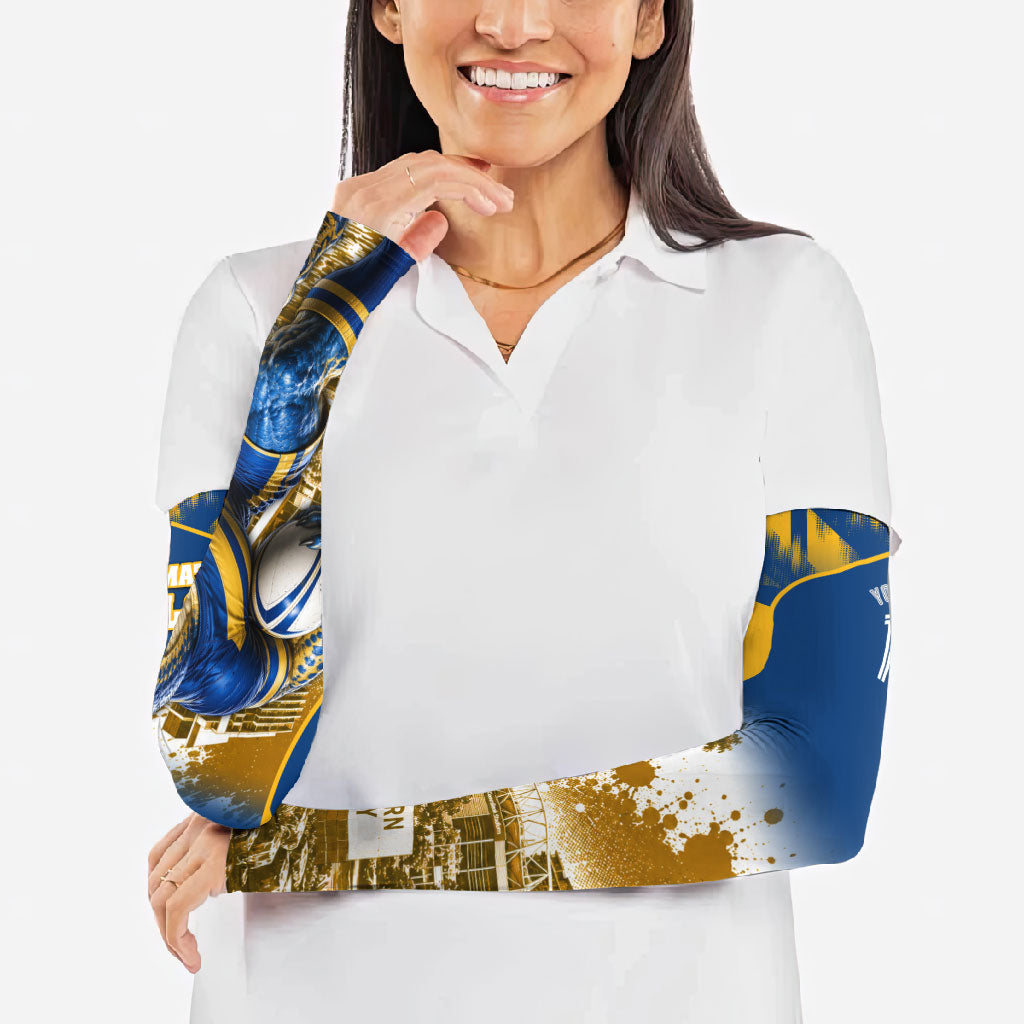 Personalised Parramatta Eels Mascot Rugby Arm Sleeves Parramatta Cityscape Athletic Graphic Print