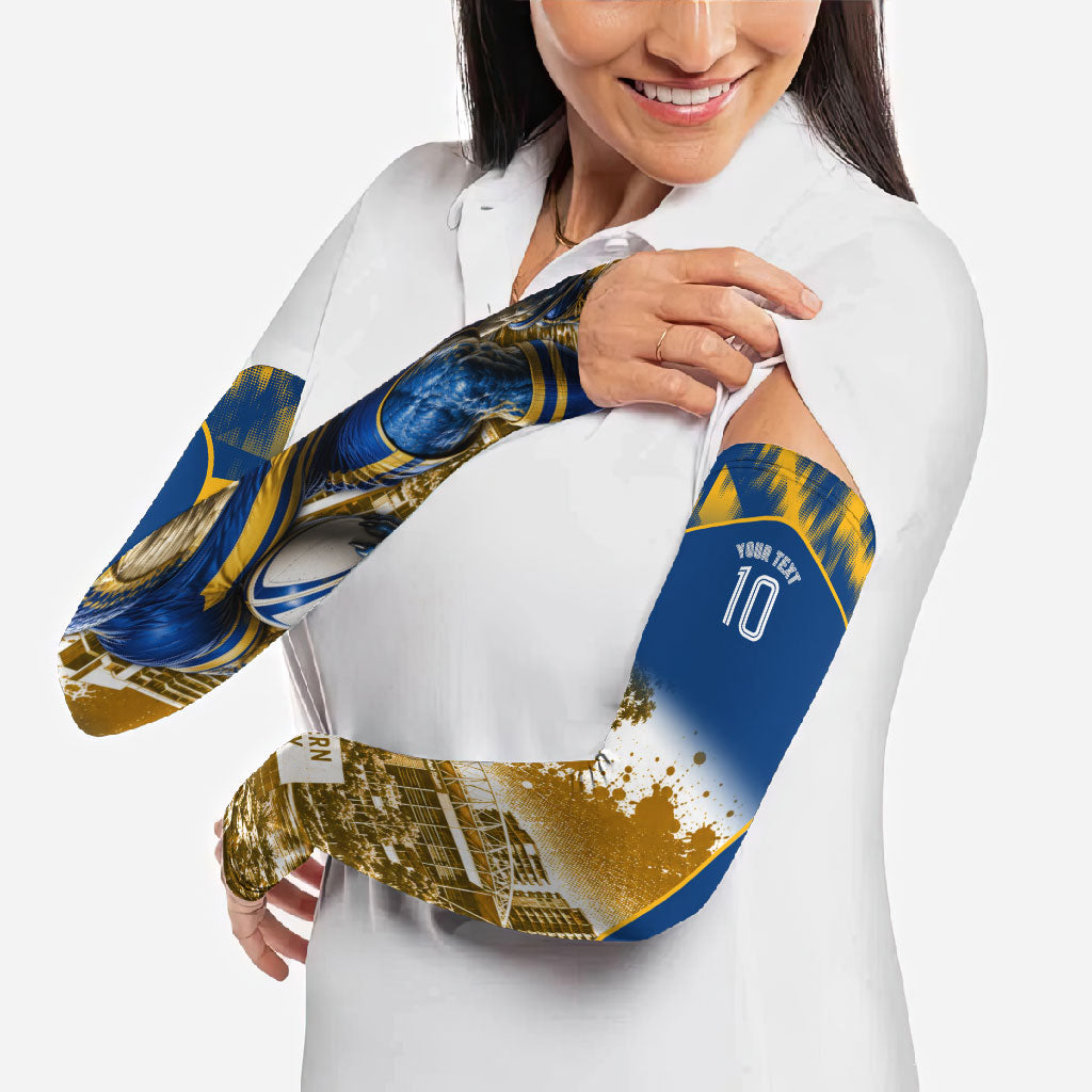 Personalised Parramatta Eels Mascot Rugby Arm Sleeves Parramatta Cityscape Athletic Graphic Print