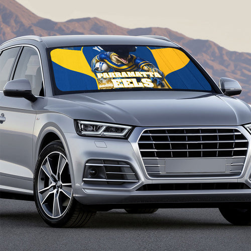 Personalised Parramatta Eels Mascot Rugby Auto Sun Shade Parramatta Cityscape Athletic Graphic Print