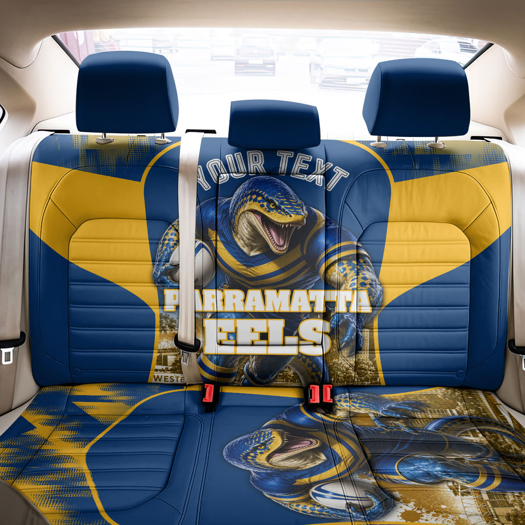Personalised Parramatta Eels Mascot Rugby Back Car Seat Cover Parramatta Cityscape Athletic Graphic Print
