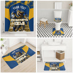 Personalised Parramatta Eels Mascot Rugby Bathroom Set Parramatta Cityscape Athletic Graphic Print
