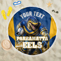 Personalised Parramatta Eels Mascot Rugby Beach Blanket Parramatta Cityscape Athletic Graphic Print