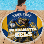 Personalised Parramatta Eels Mascot Rugby Beach Blanket Parramatta Cityscape Athletic Graphic Print