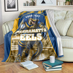 Personalised Parramatta Eels Mascot Rugby Blanket Parramatta Cityscape Athletic Graphic Print