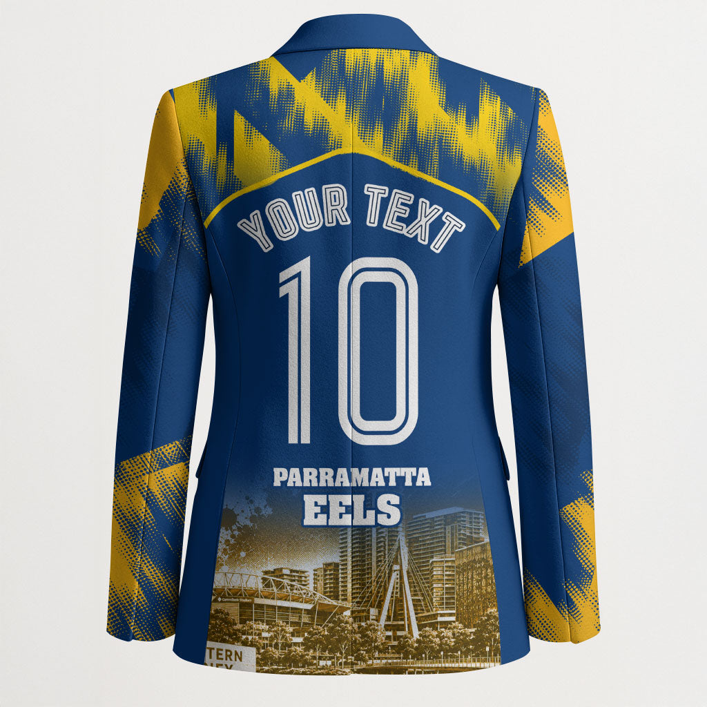 Personalised Parramatta Eels Mascot Rugby Blazer Parramatta Cityscape Athletic Graphic Print