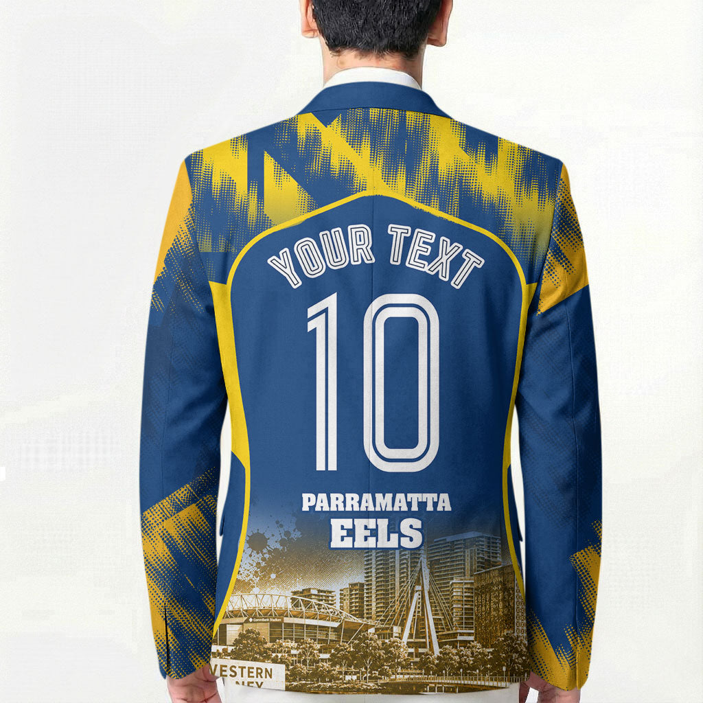 Personalised Parramatta Eels Mascot Rugby Blazer Parramatta Cityscape Athletic Graphic Print