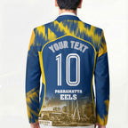 Personalised Parramatta Eels Mascot Rugby Blazer Parramatta Cityscape Athletic Graphic Print
