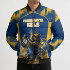 Personalised Parramatta Eels Mascot Rugby Bomber Puffer Jacket Parramatta Cityscape Athletic Graphic Print