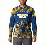 Personalised Parramatta Eels Mascot Rugby Button Sweatshirt Parramatta Cityscape Athletic Graphic Print