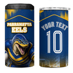 Personalised Parramatta Eels Mascot Rugby 4 in 1 Can Cooler Tumbler Parramatta Cityscape Athletic Graphic Print