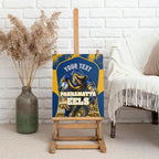 Personalised Parramatta Eels Mascot Rugby Canvas Wall Art Parramatta Cityscape Athletic Graphic Print