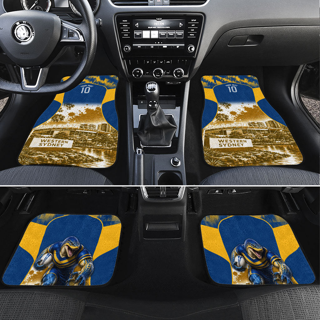 Personalised Parramatta Eels Mascot Rugby Car Mats Parramatta Cityscape Athletic Graphic Print