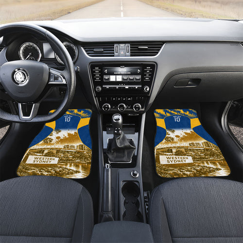 Personalised Parramatta Eels Mascot Rugby Car Mats Parramatta Cityscape Athletic Graphic Print