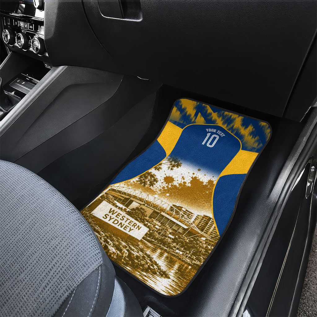 Personalised Parramatta Eels Mascot Rugby Car Mats Parramatta Cityscape Athletic Graphic Print
