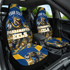 Personalised Parramatta Eels Mascot Rugby Car Seat Cover Parramatta Cityscape Athletic Graphic Print