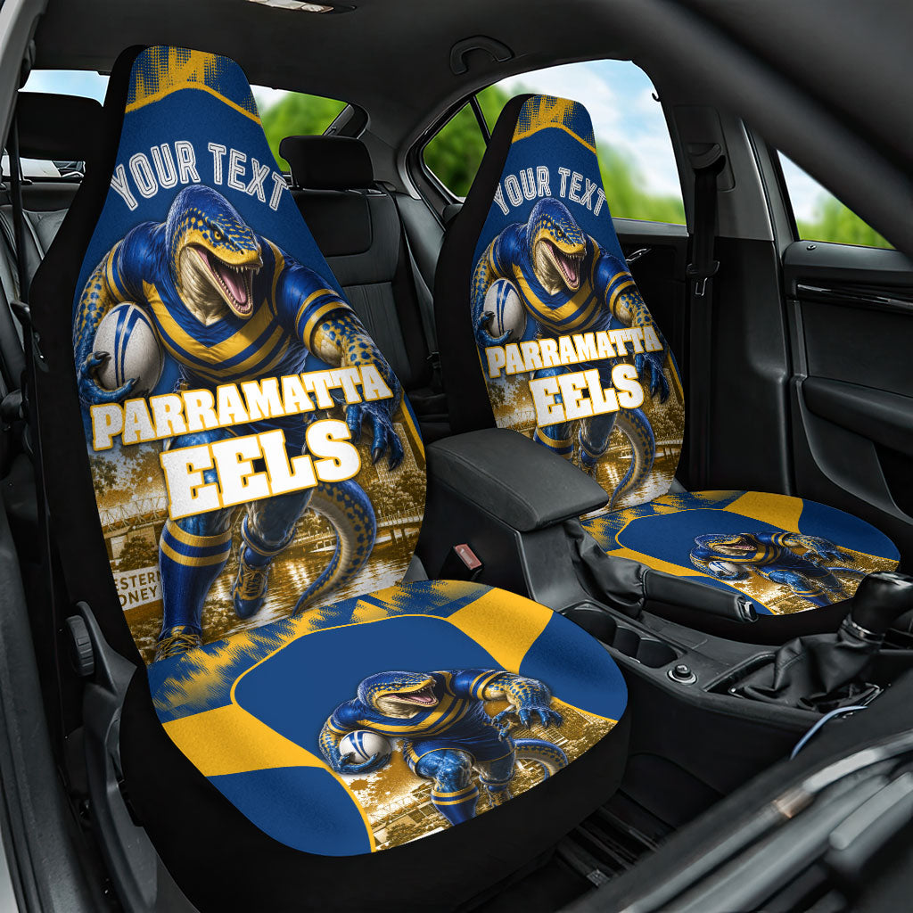 Personalised Parramatta Eels Mascot Rugby Car Seat Cover Parramatta Cityscape Athletic Graphic Print