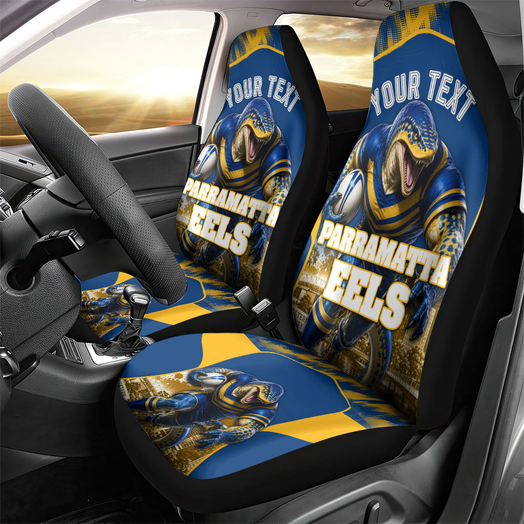 Personalised Parramatta Eels Mascot Rugby Car Seat Cover Parramatta Cityscape Athletic Graphic Print