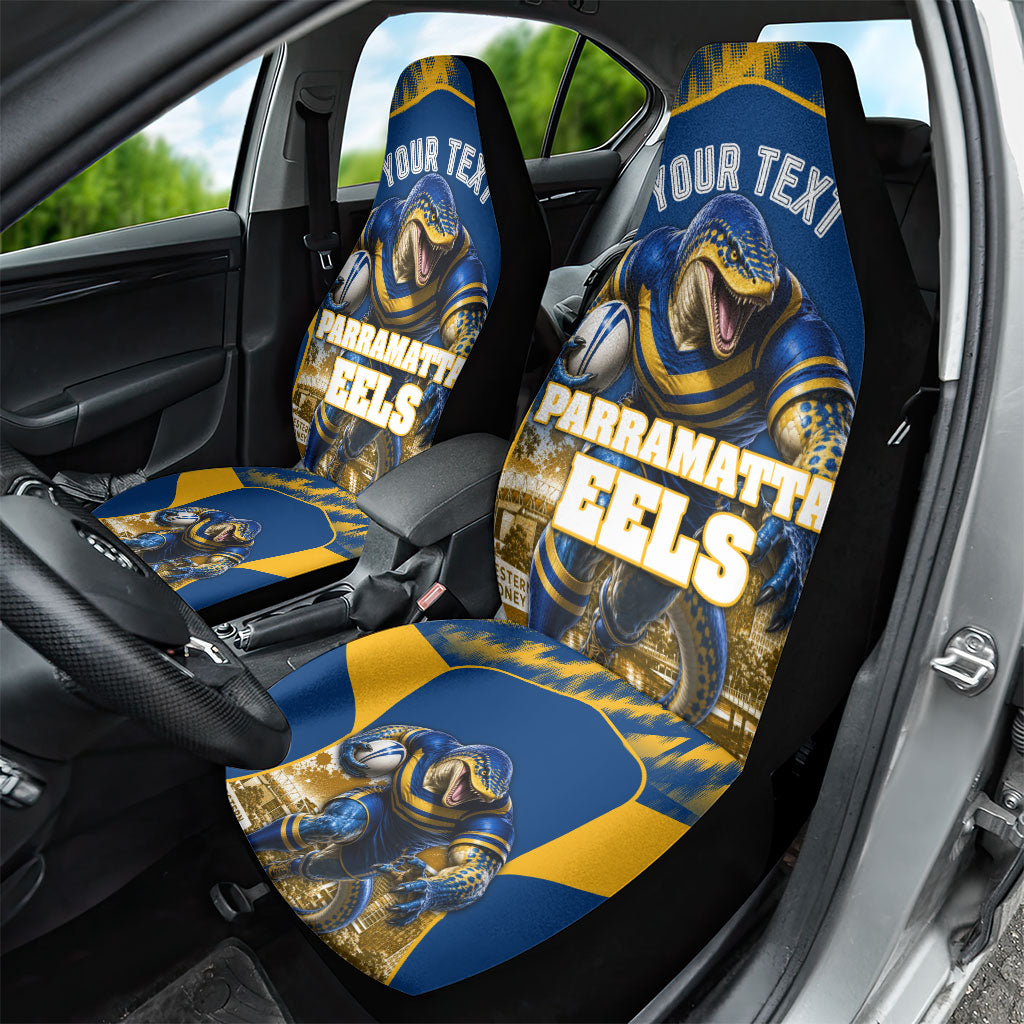 Personalised Parramatta Eels Mascot Rugby Car Seat Cover Parramatta Cityscape Athletic Graphic Print