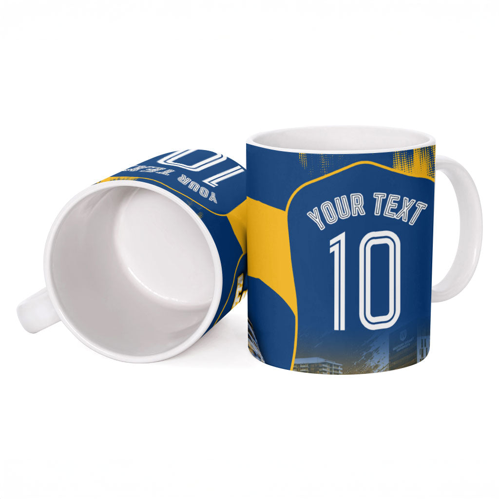 Personalised Parramatta Eels Mascot Rugby Ceramic Mug Parramatta Cityscape Athletic Graphic Print