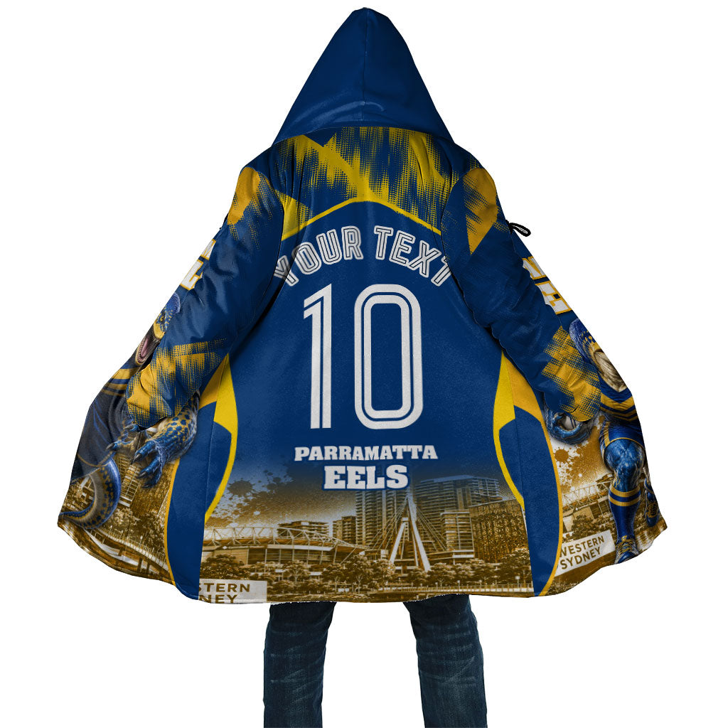 Personalised Parramatta Eels Mascot Rugby Cloak Parramatta Cityscape Athletic Graphic Print