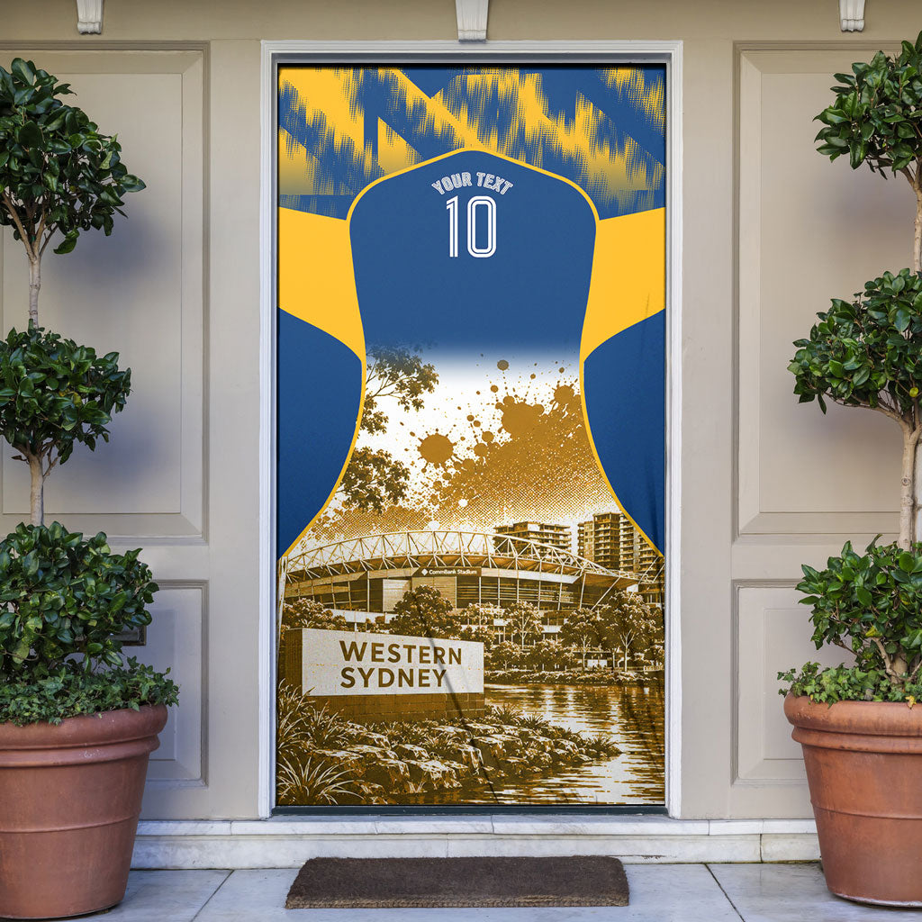 Personalised Parramatta Eels Mascot Rugby Door Cover Parramatta Cityscape Athletic Graphic Print