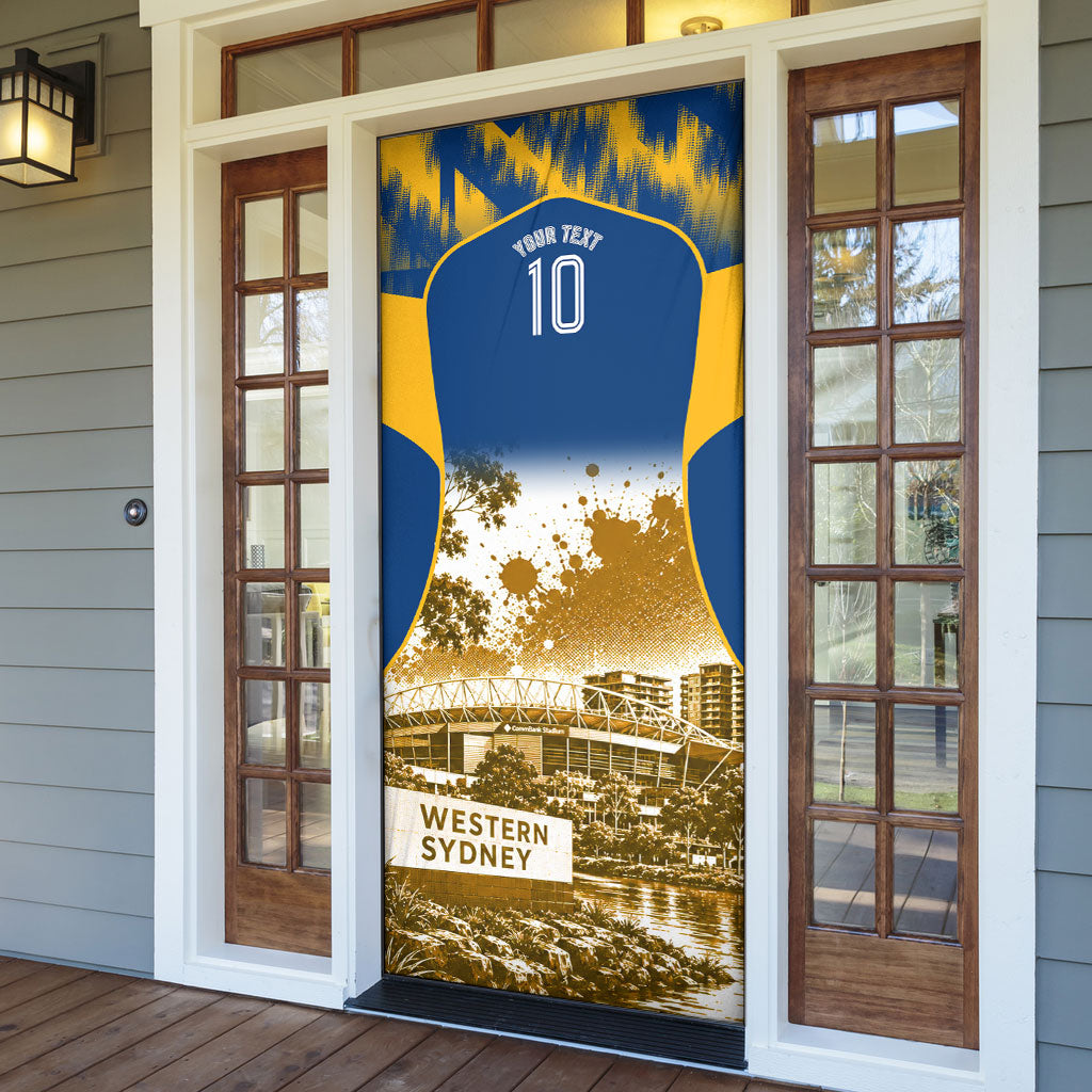 Personalised Parramatta Eels Mascot Rugby Door Cover Parramatta Cityscape Athletic Graphic Print